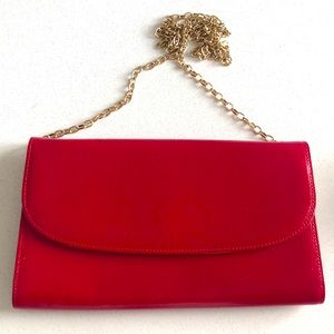 Nordstrom Red Leather Clutch NWOT